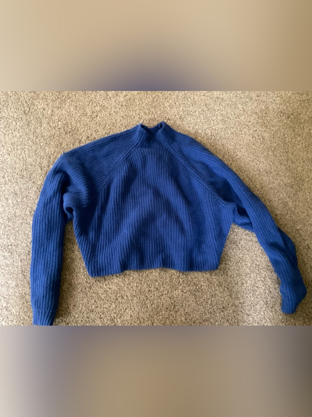 Hollister Ribbed Mock Neck Sweater in Royal Blue